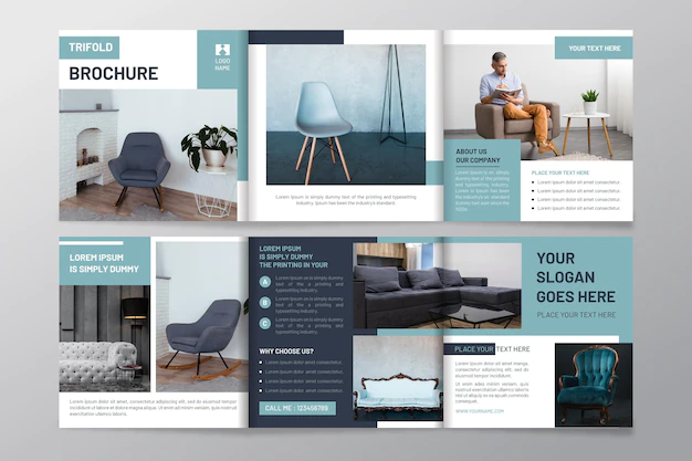 Free Vector | Trifold brochure template with photo