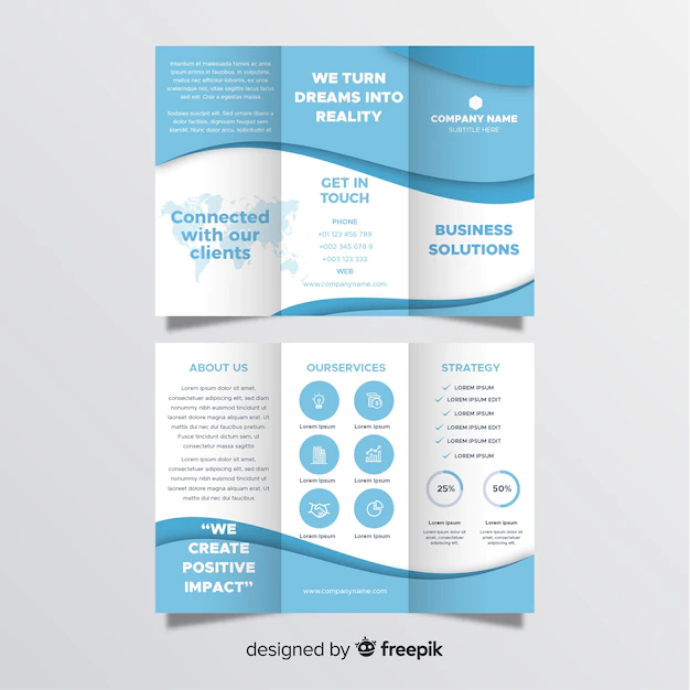 Free Vector | Trifold business flyer template
