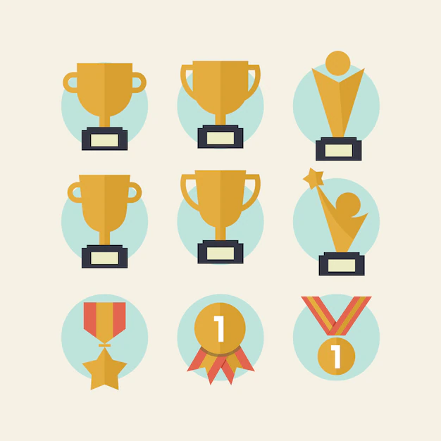 Free Vector | Trophy and medals icon design