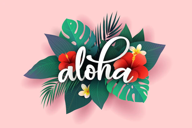 Free Vector | Tropical lettering with leaves or flowers