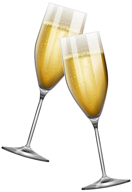 Free Vector | Two champagne glasses on white