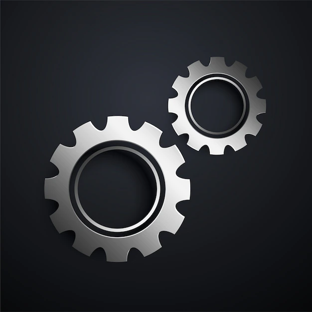 Free Vector | Two metallic gears setting background