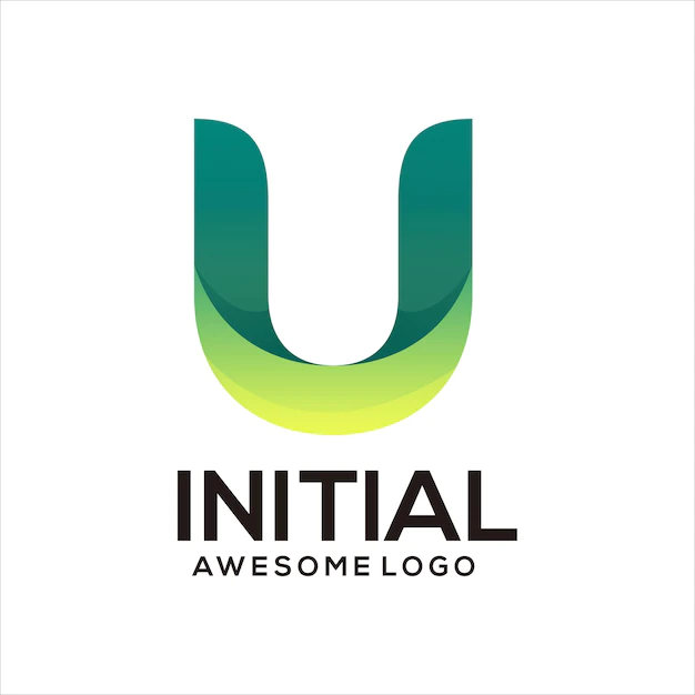 Free Vector | U letter initial gradient colorful logo