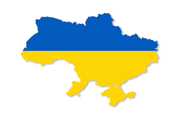 Free Vector | Ukraine map with national flag colors