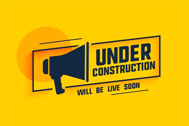 Free Vector | Under construction message with megaphone symbol