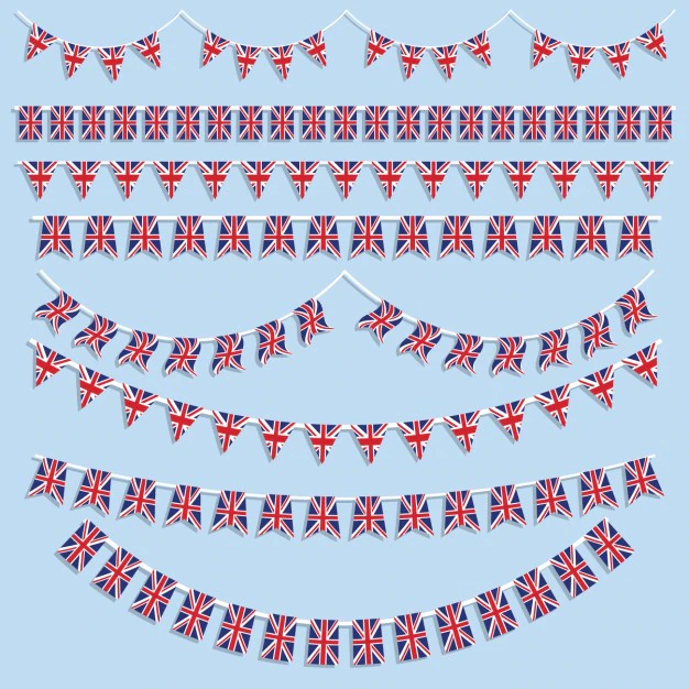 Free Vector | Union jack buntings collection