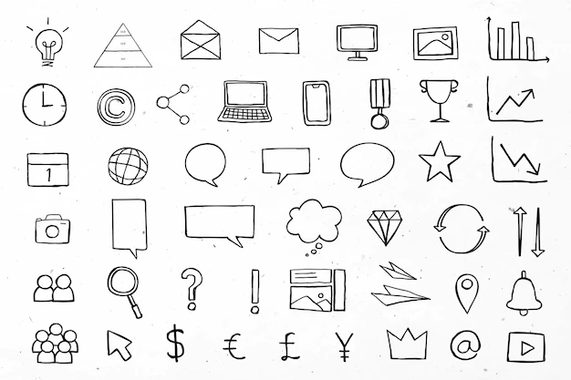 Free Vector | Useful business icons for marketing black collection