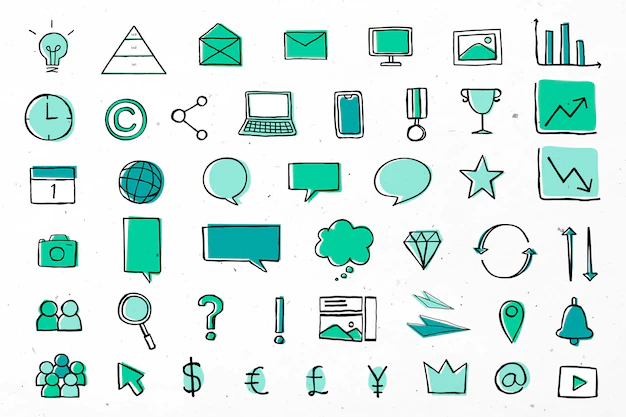 Free Vector | Useful business icons  for marketing green collection