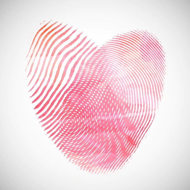 Free Vector | Valentines day background with watercolor heart shape of fingerprints
