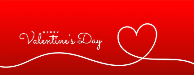 Free Vector | Valentines day line heart red banner