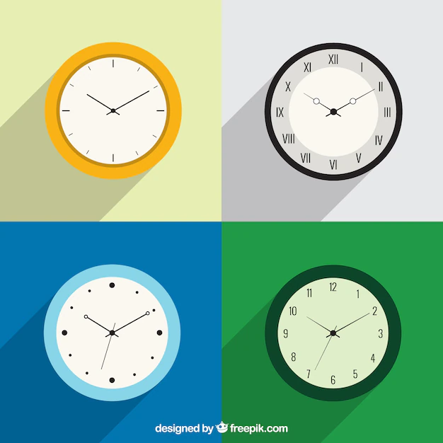 Free Vector | Variety of clocks