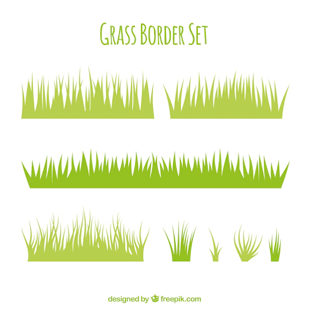 Free Vector | Variety of grass borders in flat design