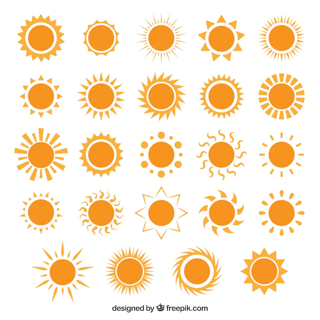 Free Vector | Variety of sun icons