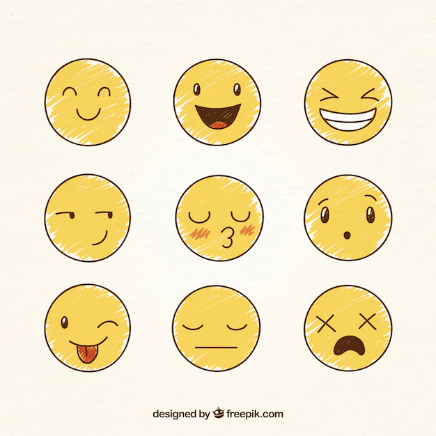 Free Vector | Various hand drawn funny smileys