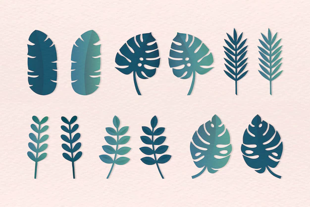 Free Vector | Various tropical leaves set
