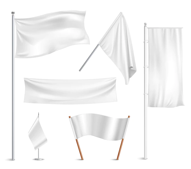 Free Vector | Various white flags and banners pictograms collection