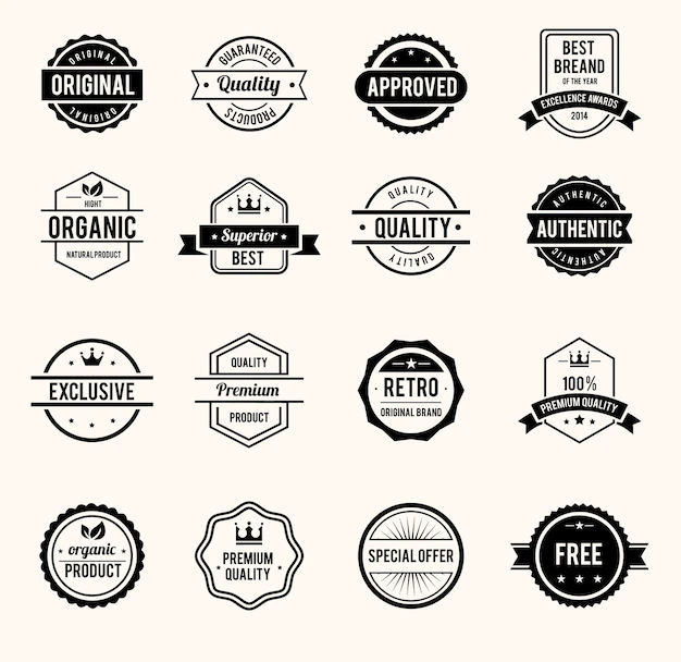 Free Vector | Vector black and white retro stamps and badges isolated