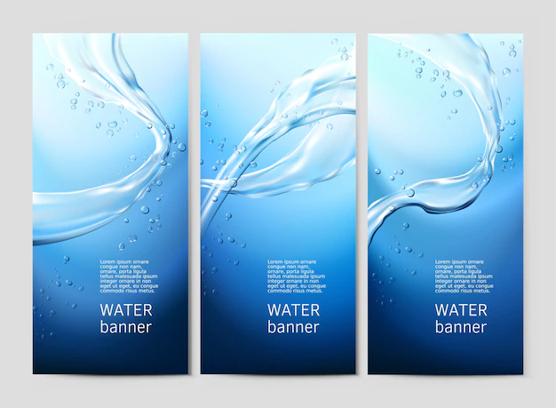 Free Vector | Vector blue background with flows and drops of crystal clear water