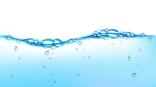Free Vector | Vector blue clean water wave with air bubbles background