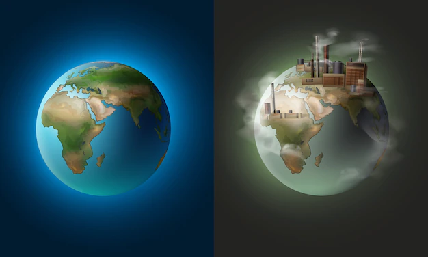 Free Vector | Vector illustration concept ecological clean planet against pollution environmental