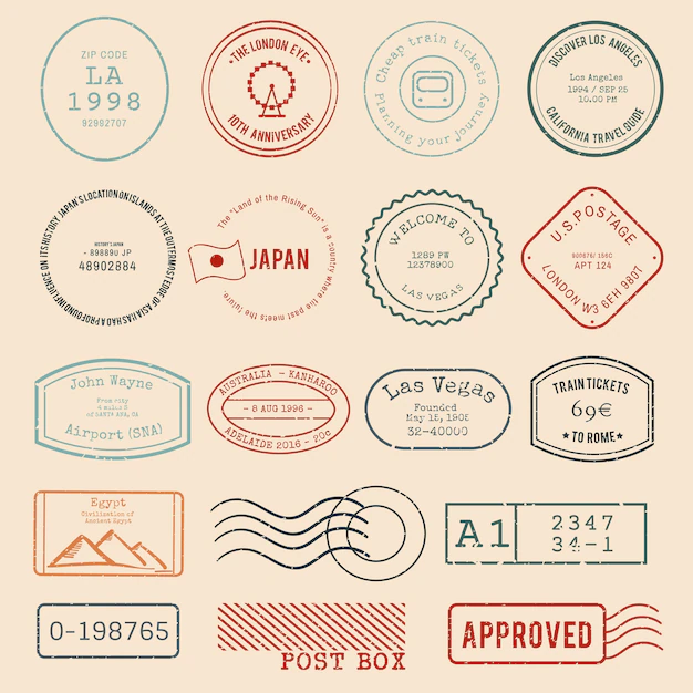 Free Vector | Vector of various stamp design