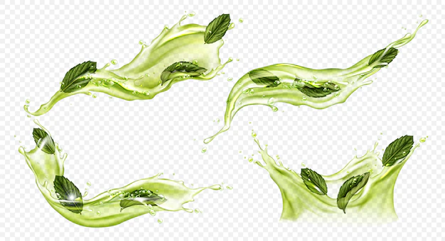 Free Vector | Vector realistic splash of green tea or matcha