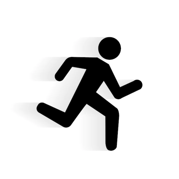 Free Vector | Vector running human icon silhouette with shadow isolated on white