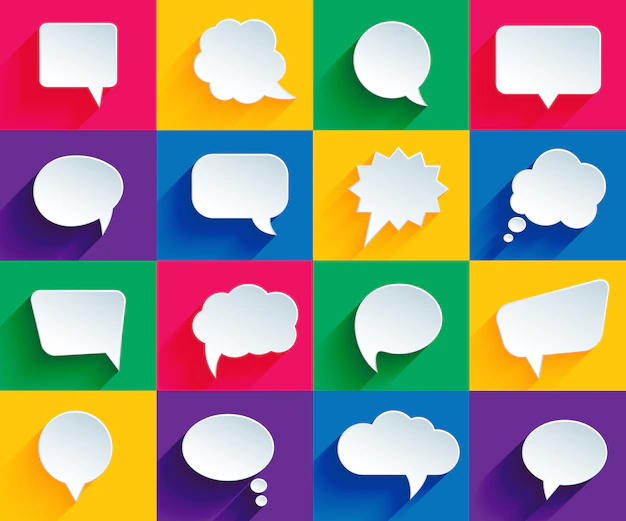 Free Vector | Vector speech bubbles in flat design with shadows