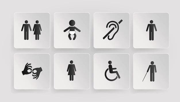 Free Vector | Vector symbols of disabled, toilets, baby and mother room
