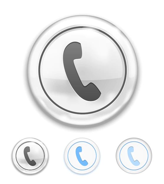 Free Vector | Vector telephone icon on button on white