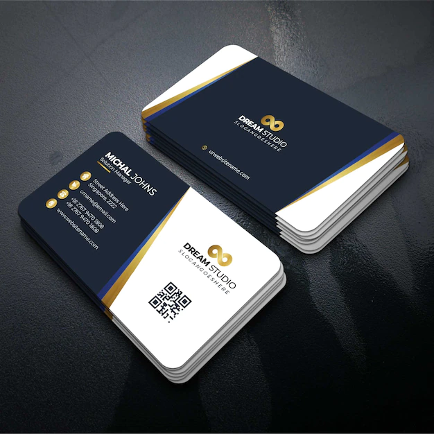 Free Vector | Vector template visit card with gold details