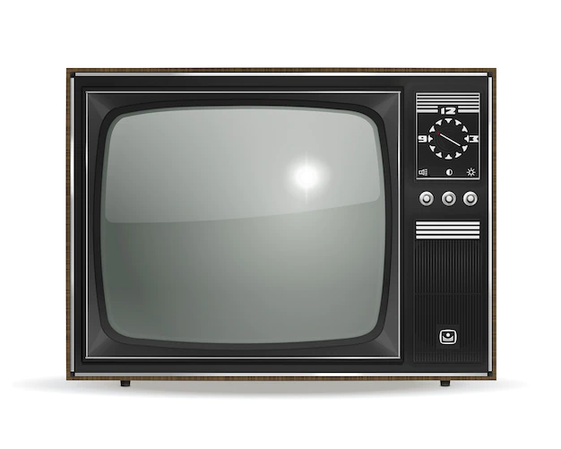 Free Vector | Vector vintage old photo-realistic crt tv on white