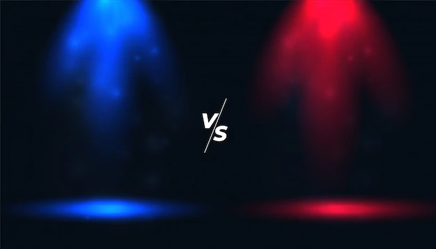 Free Vector | Versus vs background with blue and red spotlights