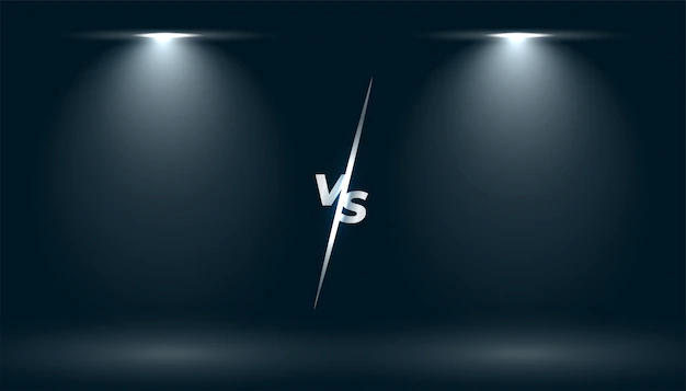 Free Vector | Versus vs screen with two focus light effect