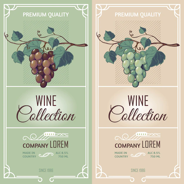 Free Vector | Vertical banners with wine labels