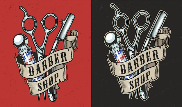 Free Vector | Vintage barbershop label