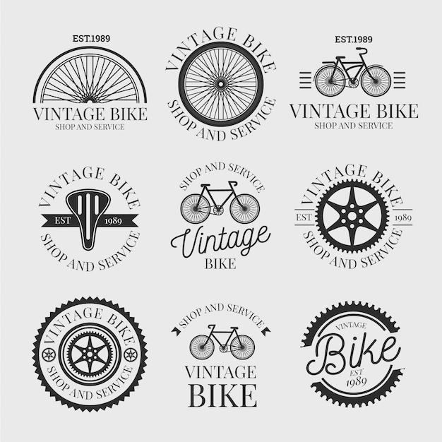 Free Vector | Vintage bike logo collection