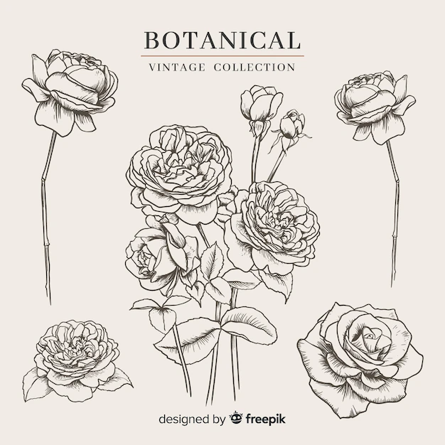 Free Vector | Vintage botanical flower collection