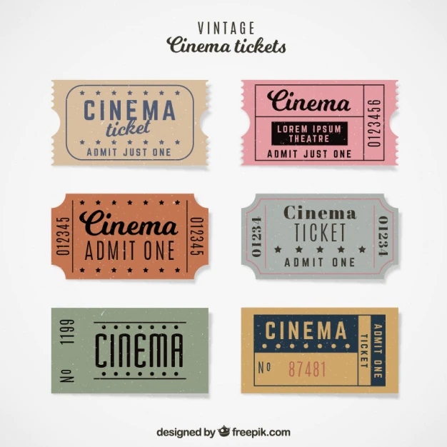 Free Vector | Vintage cinema ticket collection