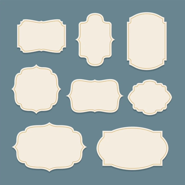 Free Vector | Vintage classic label stickers frame set