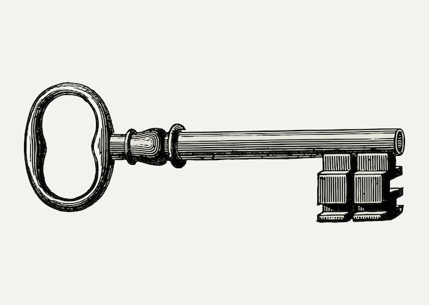 Free Vector | Vintage key illustration