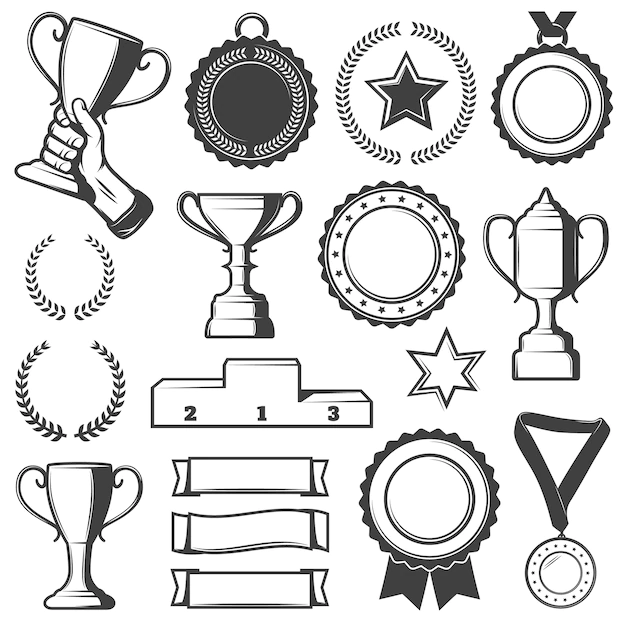 Free Vector | Vintage sport rewards elements collection