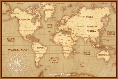 Free Vector | Vintage world map cartography concept