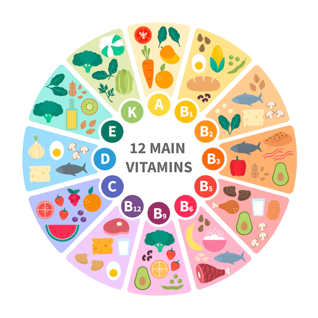 Free Vector | Vitamin food infographic