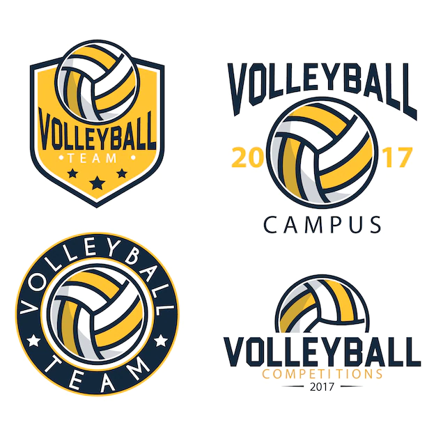 Free Vector | Volleyball logo templates
