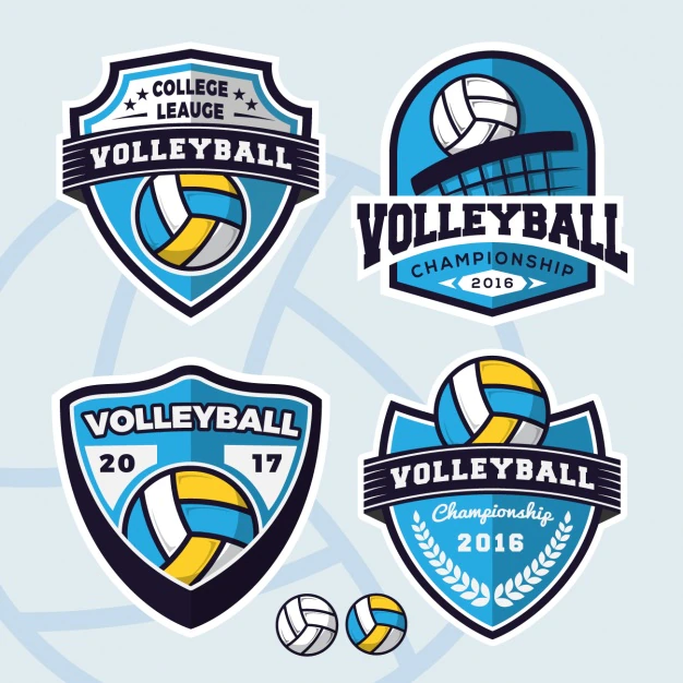 Free Vector | Volleyball logos collection