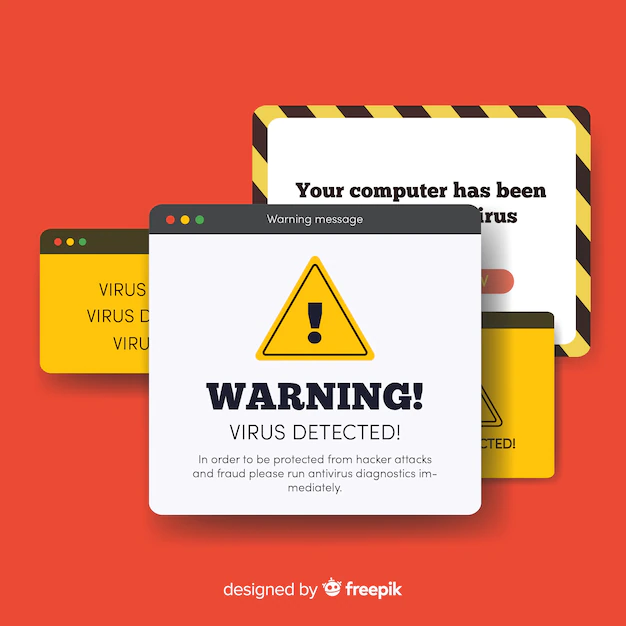 Free Vector | Warning popup banner concept