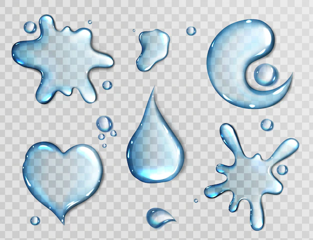 Free Vector | Water spills different shapes top view