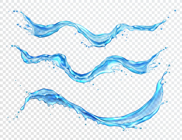 Free Vector | Water splash, flowing water realistic isolated