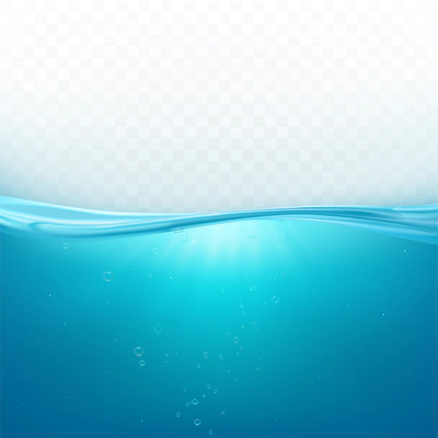 Free Vector | Water wave surface, liquid ocean line or sea underwater level with air bubbles background, blue fresh aqua in motion